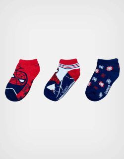 Medias Spider Man Color Rojo Pack de 3 Pares Para Niños
