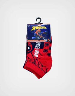 Medias Spider Man Color Rojo Pack de 3 Pares Para Niños