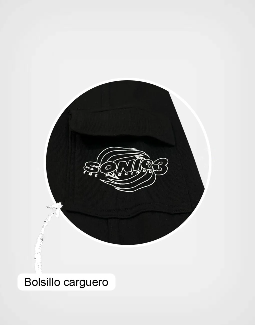 Pantalón Jogger Color Negro Shadow Sonic 3 Para Niños