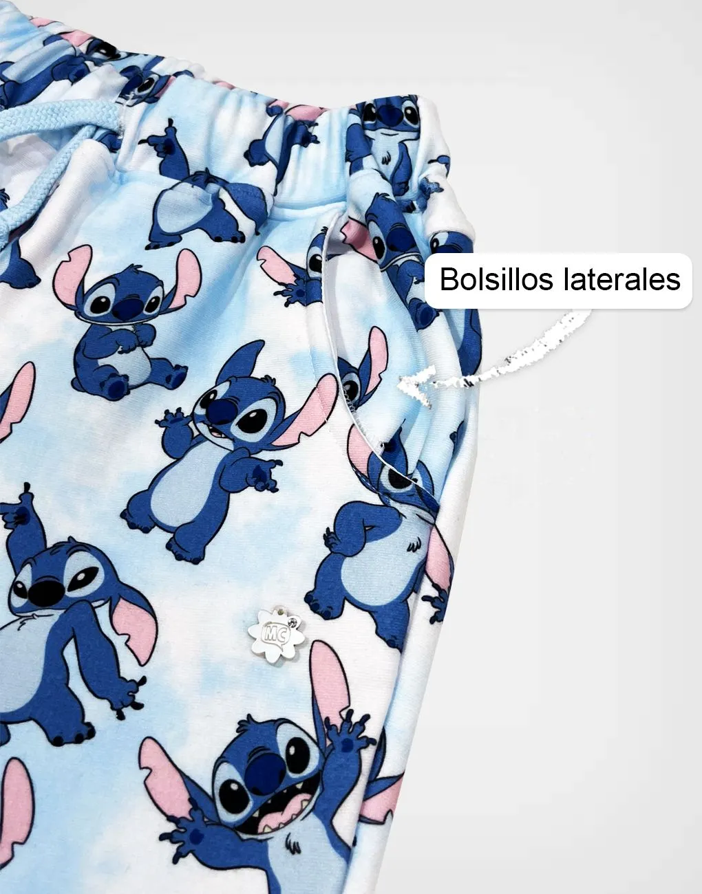 Pantalón Jogger Stitch Color Celeste para Niñas