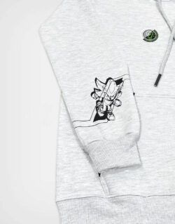 Polera Con Capucha Sonic Shadow Color Gris Para Niños