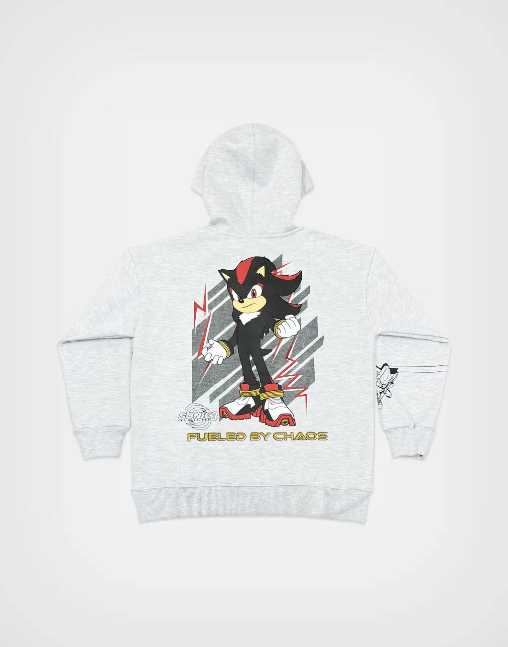 Polera Con Capucha Sonic Shadow Color Gris Para Niños