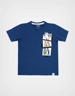 Polo Manga Corta Bluey Color Azul Marino Para Niños