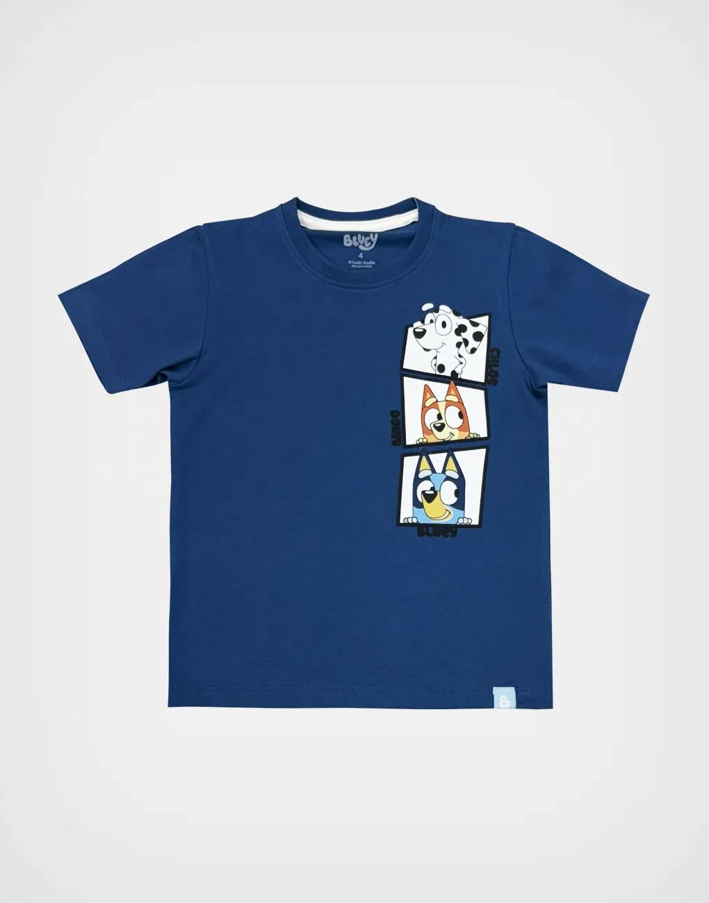 Polo Manga Corta Bluey Color Azul Marino Para Niños