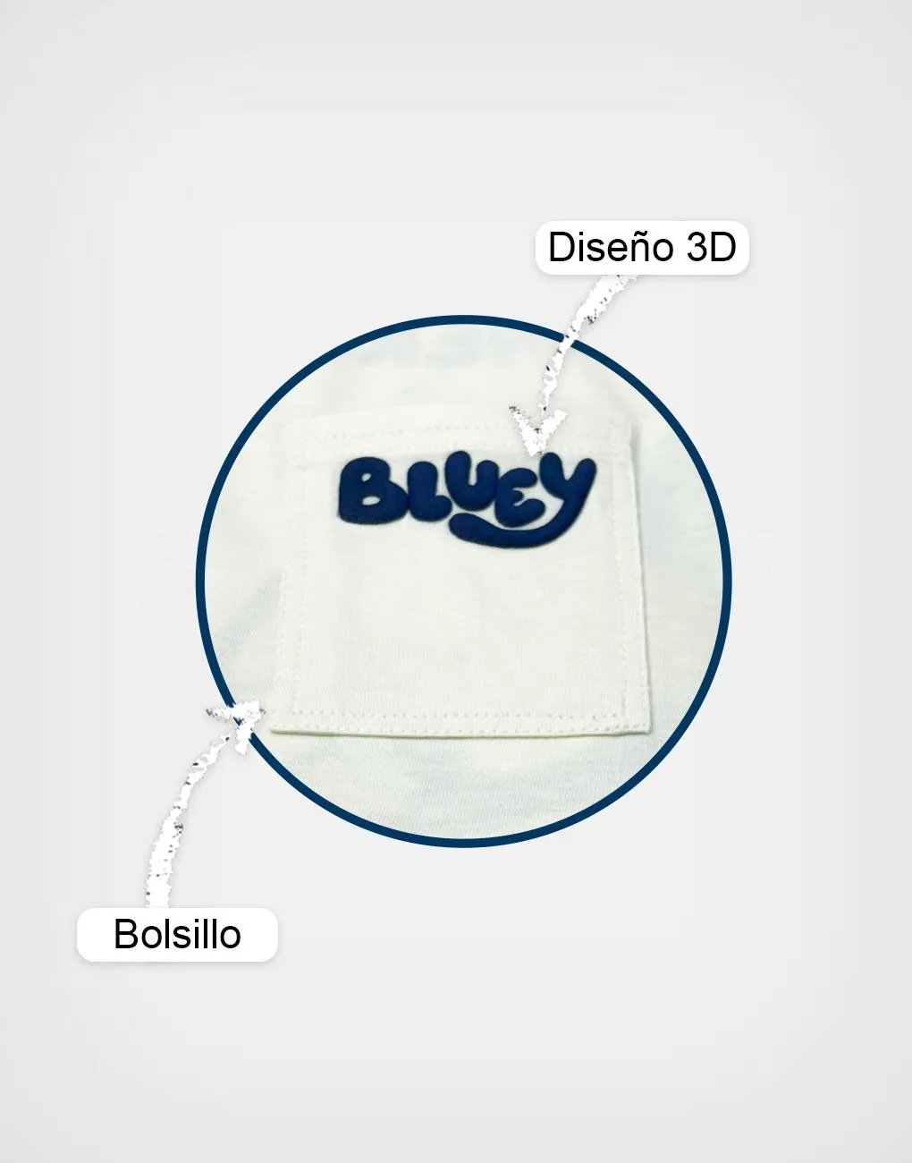 Polo Manga Corta Bluey Color Beige Para Niños