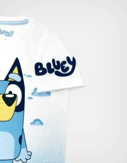 Polo Manga Corta Bluey Color Blanco Para Niños