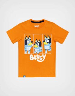 Polo Manga Corta Bluey Color Naranja Para Niños