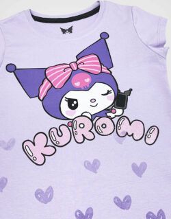 Polo Manga Corta Kuromi Color Lila Para Niñas
