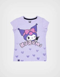 Polo Manga Corta Kuromi Color Lila Para Niñas