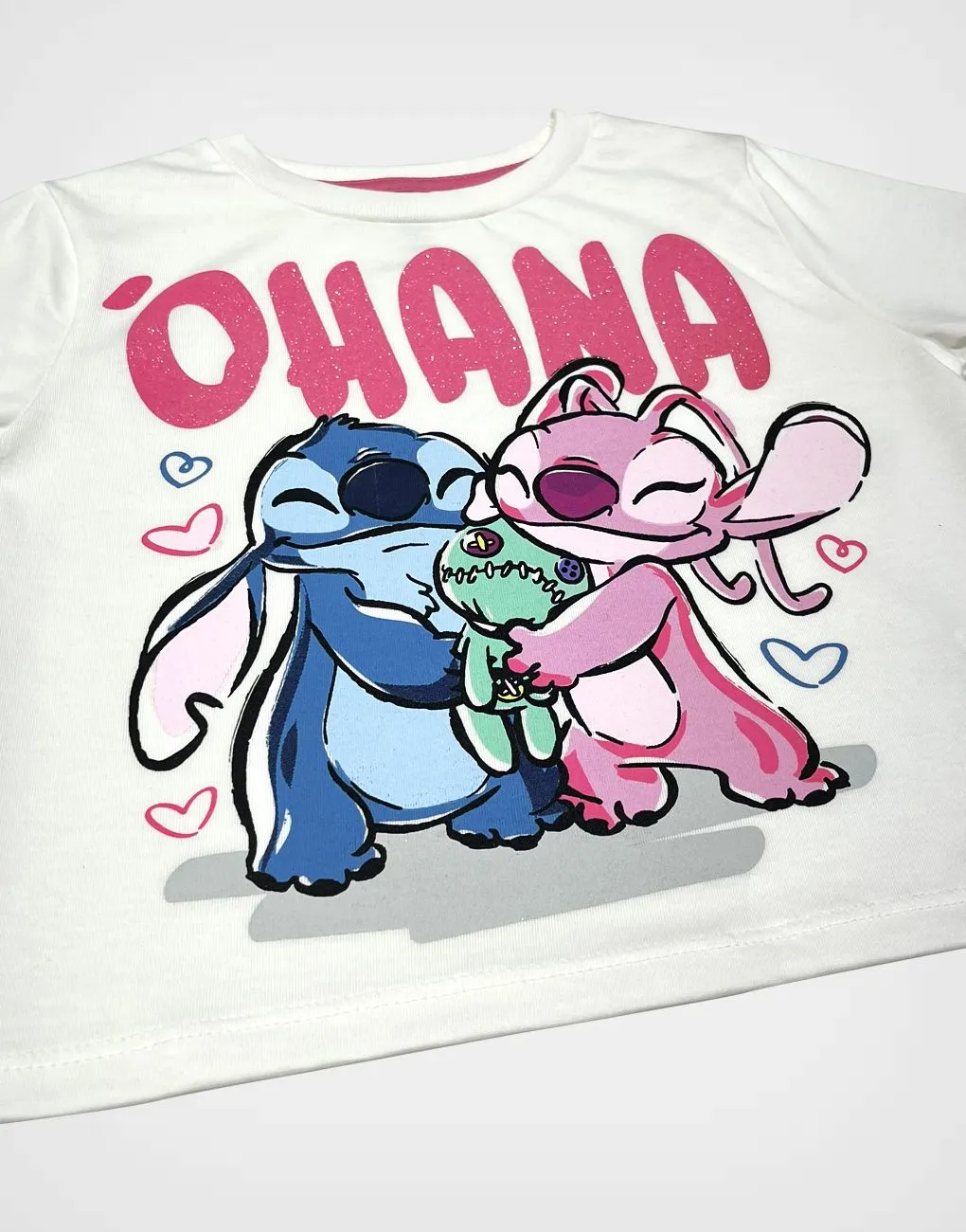 Polo Manga Corta Lilo & Stitch Color Marfil Para Niñas