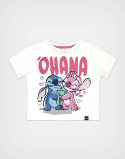 Polo Manga Corta Lilo & Stitch Corta Marfil Para Niñas