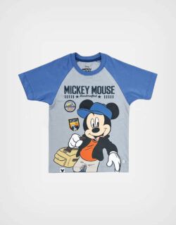 Polo Manga Corta Mickey Mouse Explore Color Azul para Niños