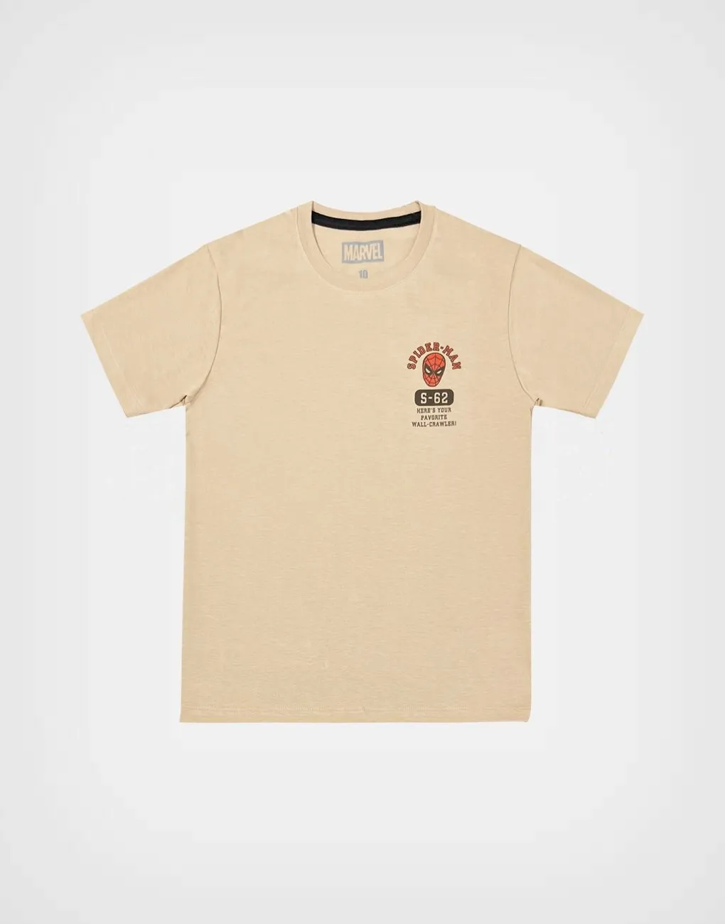 Polo Manga Corta Spider Man Color Crema Para Niños