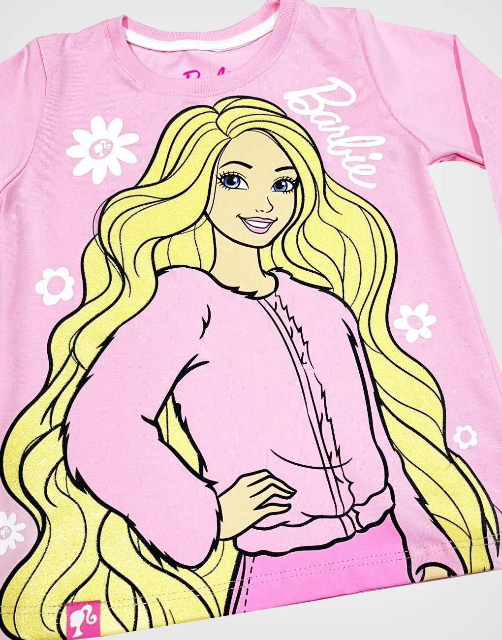 Polo Manga Larga Barbie Color Rosa Para Niñas