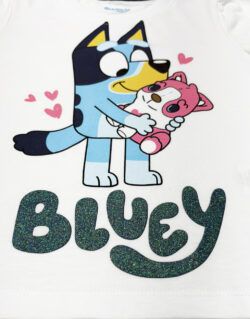 Polo Manga Larga Bluey Color Blanco Para Niñas