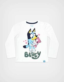 Polo Manga Larga Bluey Color Blanco Para Niñas