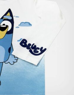Polo Manga Larga Bluey Color Blanco Para Niños