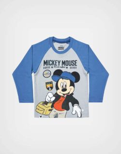 Polo Manga Larga Mickey Mouse Explore Color Azul Para Niños