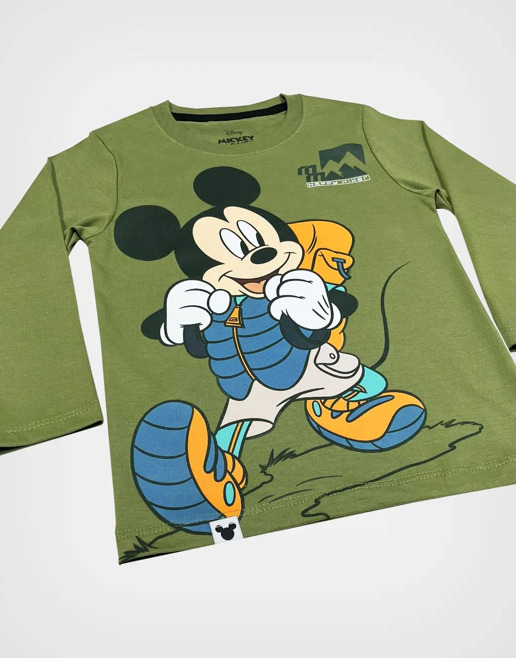 Polo Manga Larga Mickey Mouse Color Verde Safari Para Niños