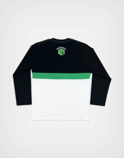 Polo Manga Larga Minecraft Color Blanco + Negro Para Niños