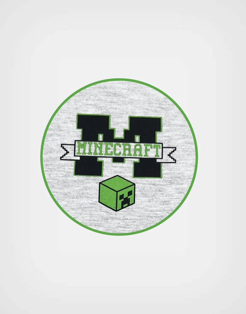 Polo Manga Larga Minecraft Color Gris Para Niños