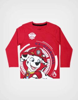 Polo Manga Larga Paw Patrol Color Rojo Para Niños