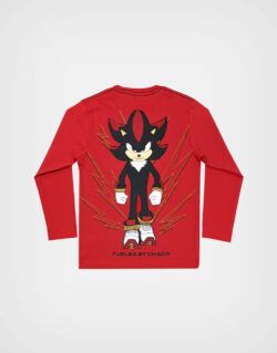 Polo Manga Larga Sonic Shadow Color Rojo Para Niños