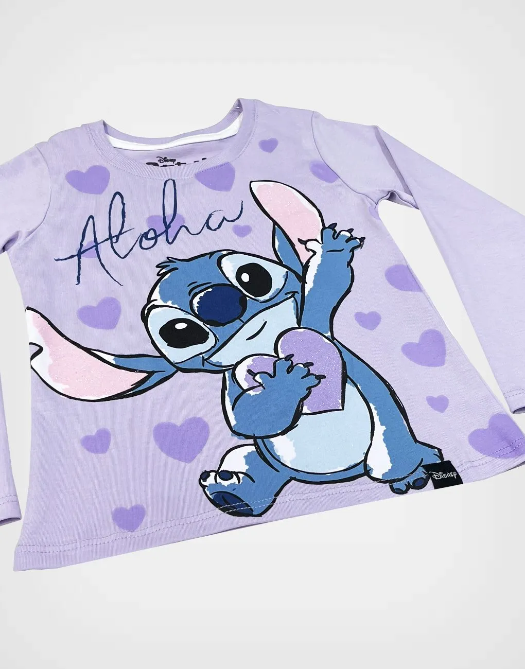 Polo Manga Larga Stitch Color Lila Para Niñas