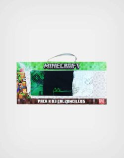 Calzoncillos Minecraft Color Negro Pack de 3 und Para Niños