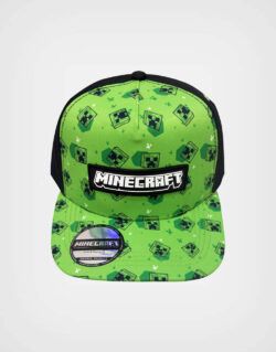 Gorra Minecraft Creeper Color Verde Para Niños
