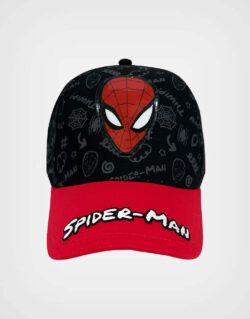 Gorra Spider Man Color Negro Y Rojo Para Niños