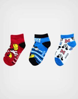 Medias Mickey Color Azul Pack de 3 Pares Para Niños
