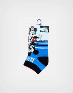 Medias Mickey Color Azul Pack de 3 Pares Para Niños