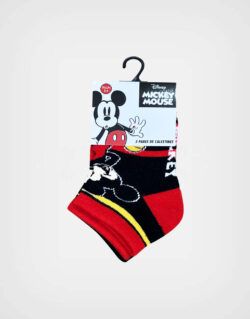 Medias Mickey Mouse Color Rojo Pack de 3 Pares Para Niños