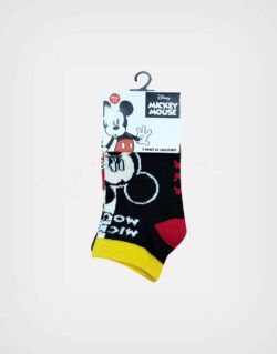 Medias Mickey Color Rojo Pack de 3 Pares Para Niños