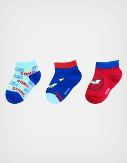 Medias Sonic Color Azul Pack de 3 Pares Para Niños