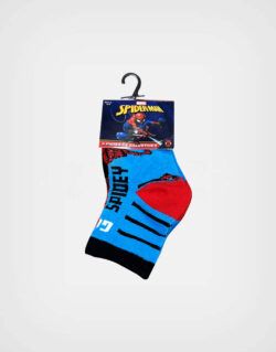 Medias Spider Man Color Azul Pack de 3 Pares Para Niños