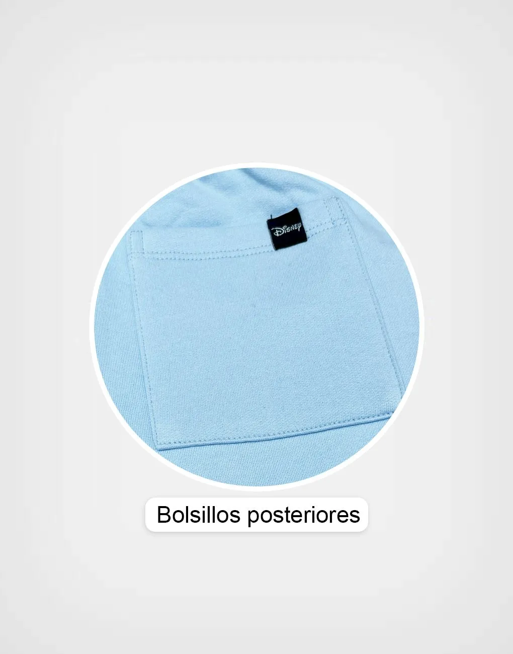 Pantalón Jogger Stitch Celeste Cargo Para Niñas