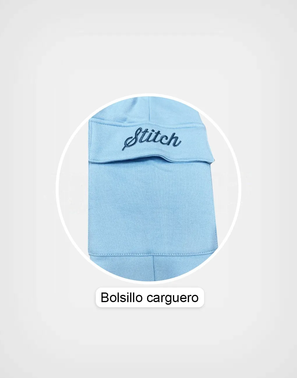 Pantalón Jogger Stitch Celeste Cargo Para Niñas