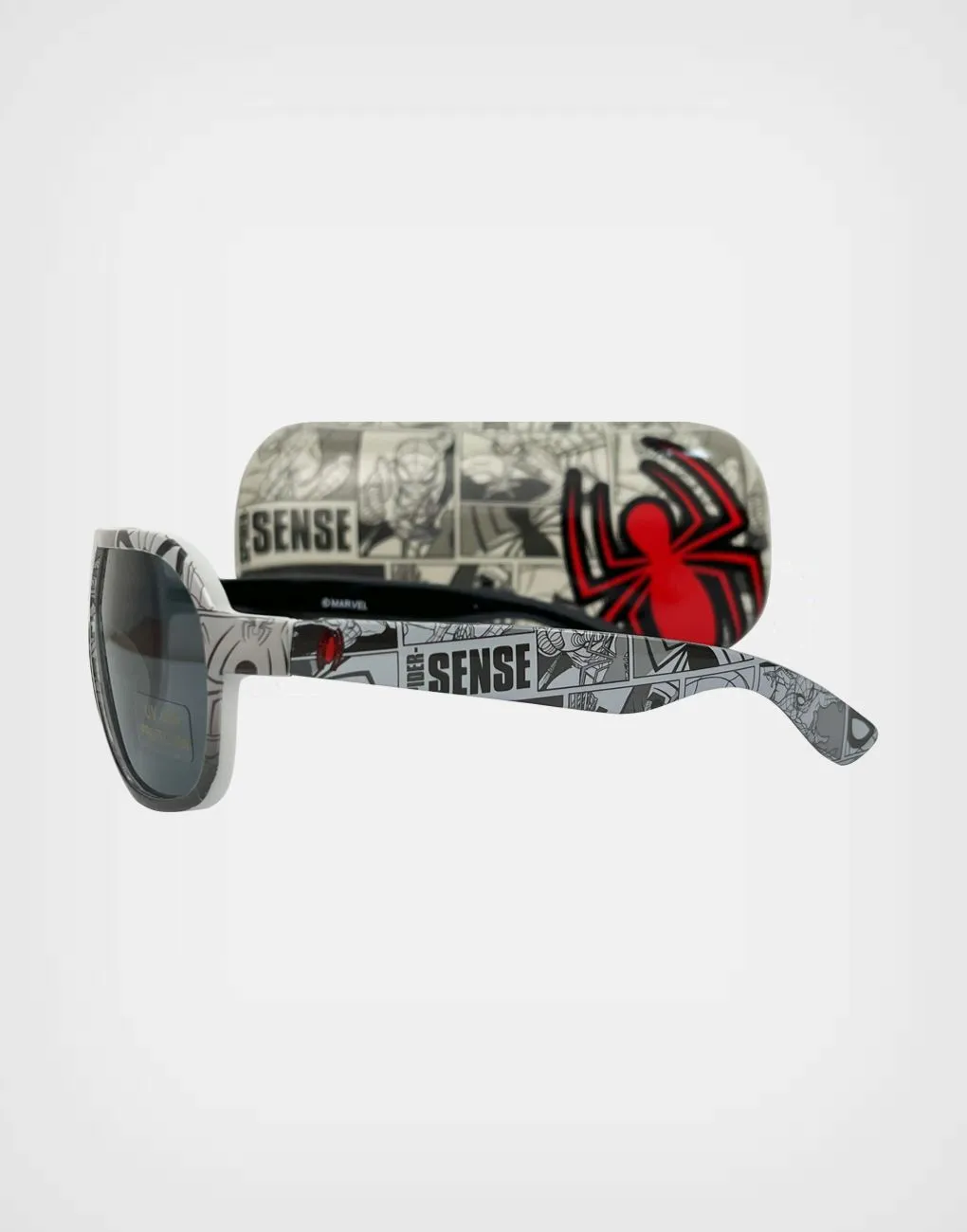 Lentes de Sol Spider Man Color Gris Estilo Comics con Estuche Para Niños