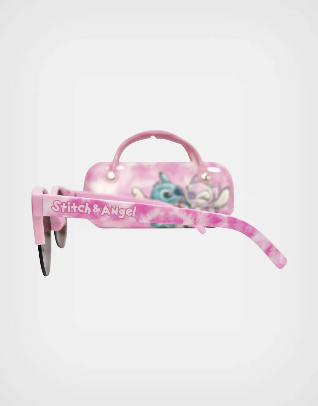 Lentes de Sol Stitch y Angel Color Rosa con Estuche Para Niñas
