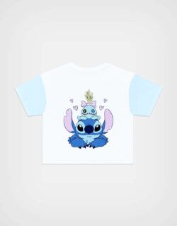 Polo Manga Corta Stitch Color Blanco Para Niñas