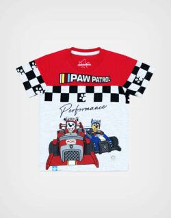 Polo Manga Corta Paw Patrol Color Rojo + Gris para Niños