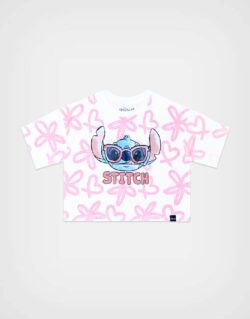 Polo Manga Corta Stitch Color Beige Love Para Niñas