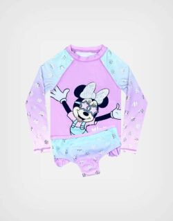 Ropa de Baño Minnie Mouse Color Lila 2 piezas Para Niñas