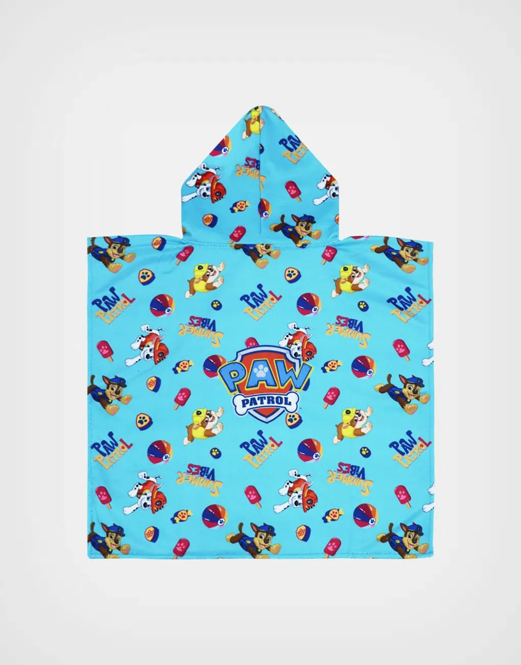 Toalla Poncho Color Celeste Paw Patrol