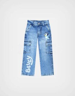 Pantalón Jean Color Azul Bluey Para Niños