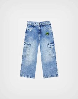 Pantalón Jean Color Azul Minecraft Para Niños
