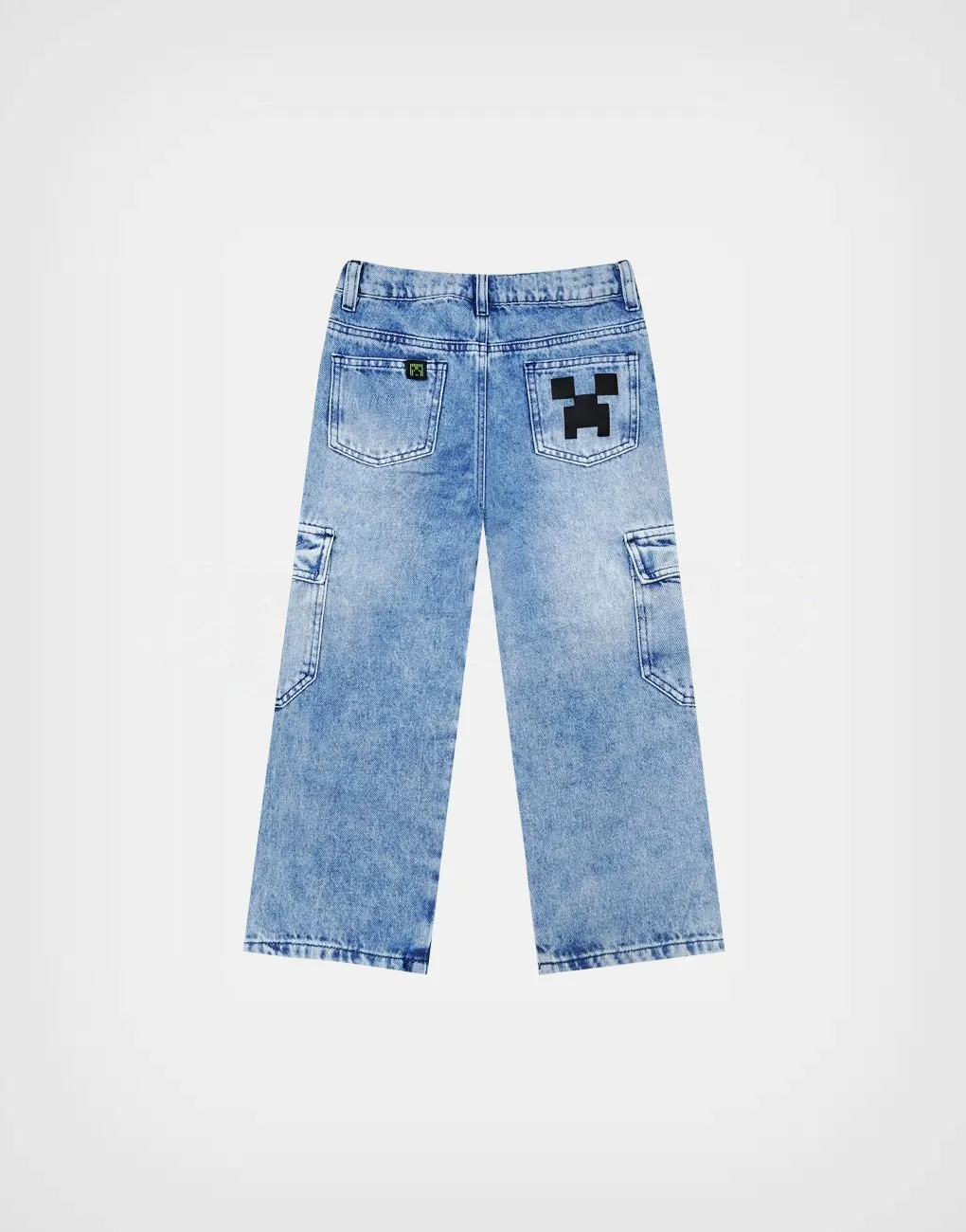 Pantalón Jean Color Azul Minecraft Para Niños