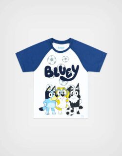 Polo Manga Corta Bluey & Friends Color Blanco Para Niños